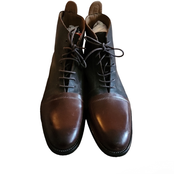 NWOT Grenson Balmoral Leather Two Tone Brown Black Boot...
